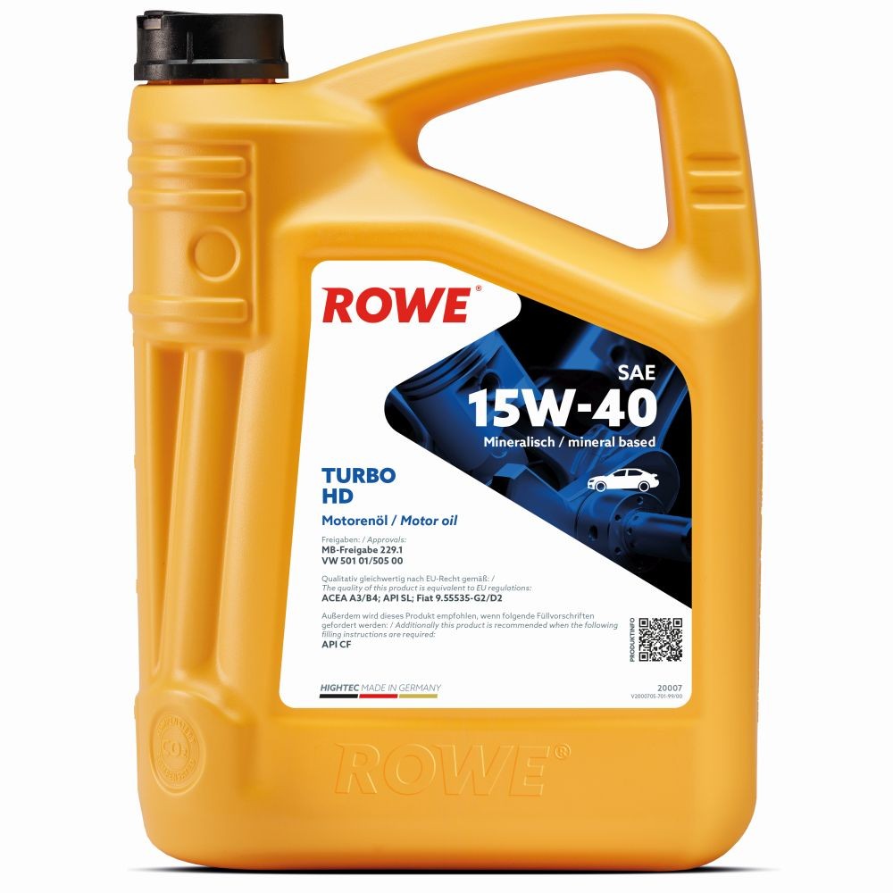 ROWE Motorolie 20007-0050-99 Motor oil ROWE MG MG 6 HIGHTEC, TURBO HD 20007-0050-99