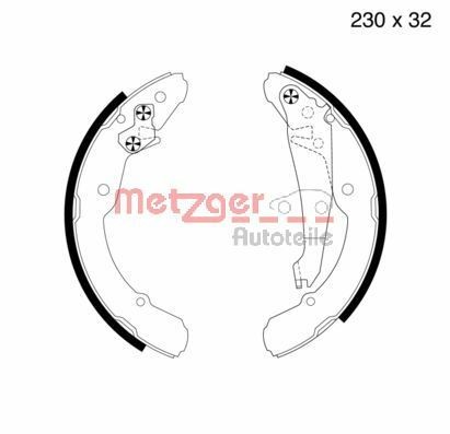 METZGER Bremsbackensatz MG 705 METZGER MG 705 Bremsbackensatz