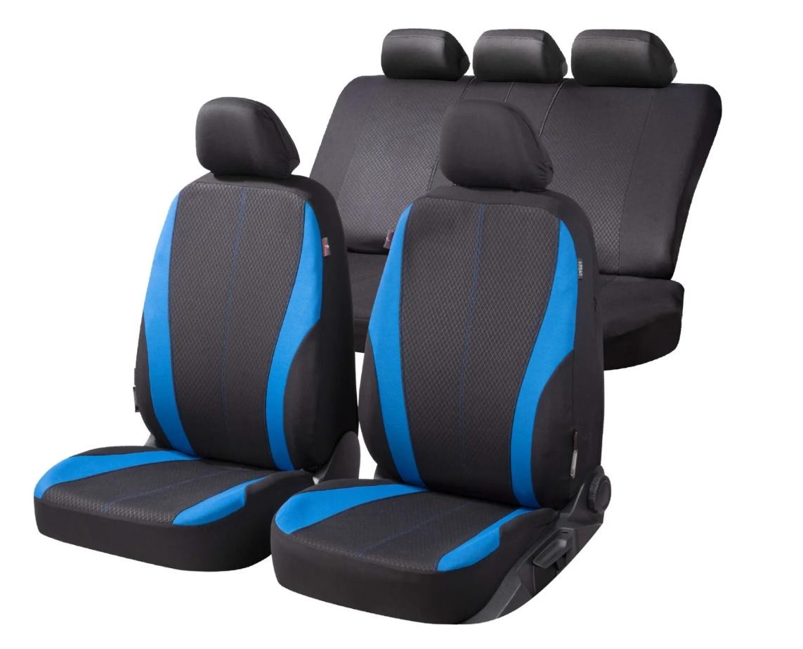 WALSER Housse de siège bleu/noir, Polyester, avant et arrière WALSER 11856 Housse de siège bleu/noir, Polyester, avant et arrière RENAULT R11 3/5 portes accessoires