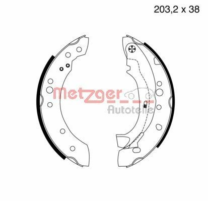 METZGER Jogo de maxilas de travão MG 961 Cintas de travão MITSUBISHI METZGER MG 961