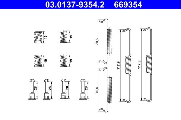 ATE Kit di accessori per ganasce freno 03.0137-9354.2 ATE 03.0137-9354.2 Kit di accessori per ganasce freno