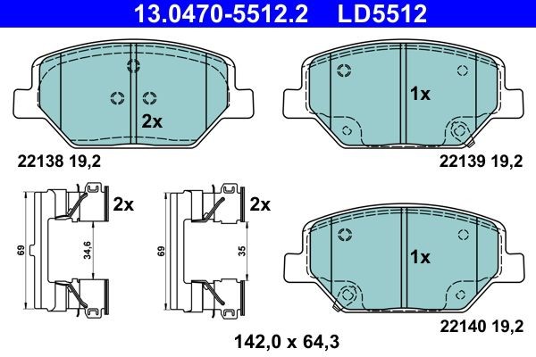 ATE Brzdové doštičky/platničky 13.0470-5512.2 ATE 13.0470-5512.2 Športové brzdové doštičky Insignia B Sports Tourer Van / Kombi (Z18) cena