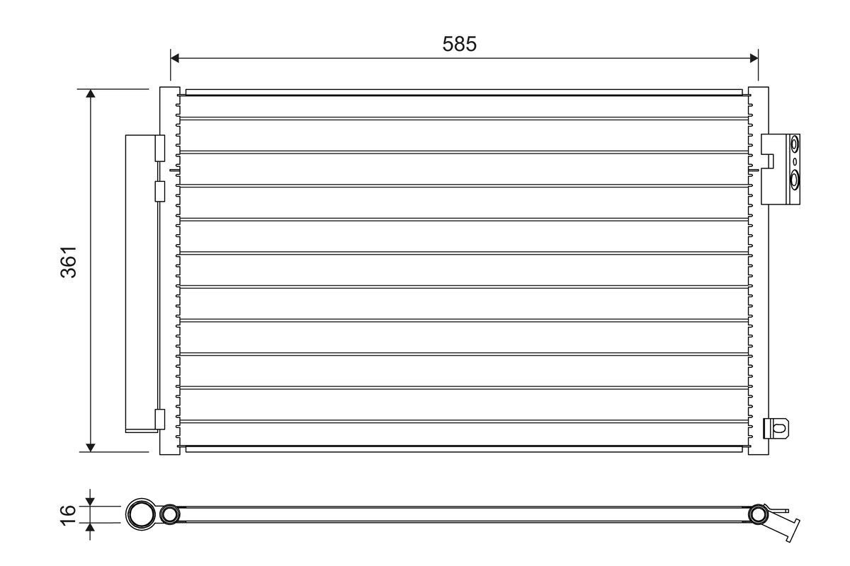 VALEO Kondensator, klimaanlegg 822641 Ac radiator VALEO Fiat PALIO 822641