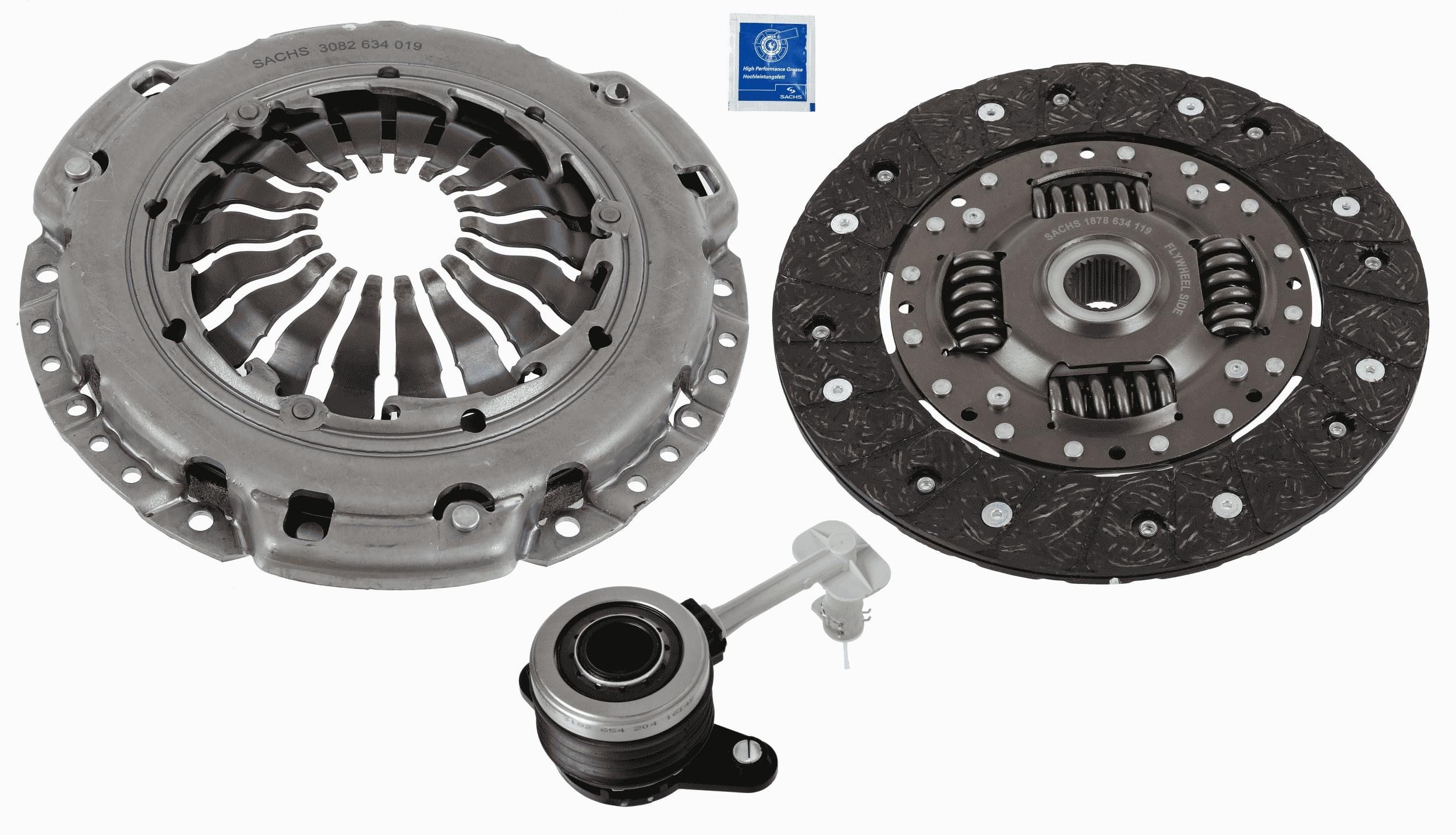 Kit d'embrayage SACHS 3000 990 574 SACHS 3000 990 574: Kit d'embrayage + volant moteur Renault CLIO 2006