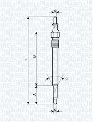 MAGNETI MARELLI Glødeplugg 062900012304 Glødeplugg MAGNETI MARELLI Mercedes-Benz T2 062900012304