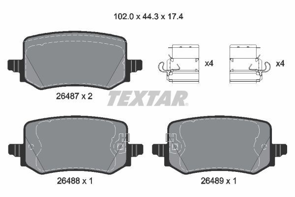 TEXTAR Brake pad set 2648701 2648701 TEXTAR racing brake pads for HYUNDAI i20
