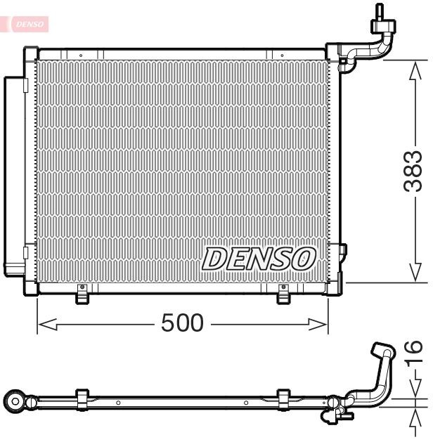DENSO Condensor voor airco DCN10057 Ford FOCUS Airco-koeler DENSO DCN10057