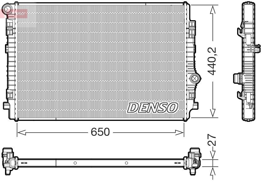 DENSO Radiator, motorkjøling DRM02046 Radiator DENSO Volkswagen TIGUAN DRM02046