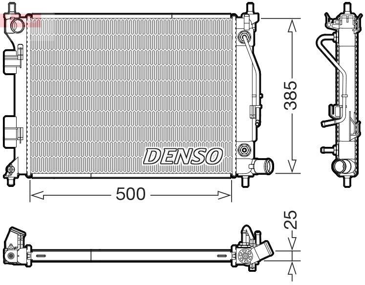 DENSO Ψυγείο, ψύξη κινητήρα DRM41033 DENSO DRM41033 Ψυγειο νερου Hyundai i20 mk2 τιμες