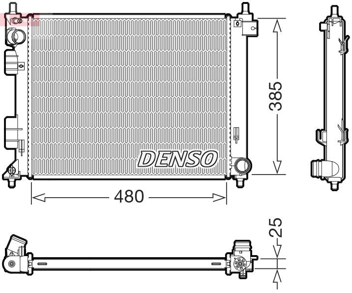 DENSO Radiaator, mootorijahutus DRM41035 Jahutusradiaator DENSO i30 DRM41035 odav