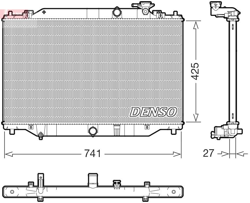 DENSO Chladič motora DRM44052 DRM44052 Chladič vody MAZDA TRIBUTE DENSO