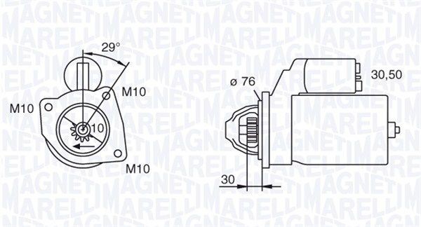 MAGNETI MARELLI Startmotor 063280010010 063280010010 Starter voor de motor MAZDA E-serie MAGNETI MARELLI