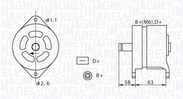 MAGNETI MARELLI Dynamo 063320049010 MAGNETI MARELLI 063320049010 Dynamo 131 Panorama pris