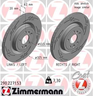 ZIMMERMANN Disque de frein 290.2271.53 ZIMMERMANN 290.2271.53 Disques de frein Buick LESABRE d'origine