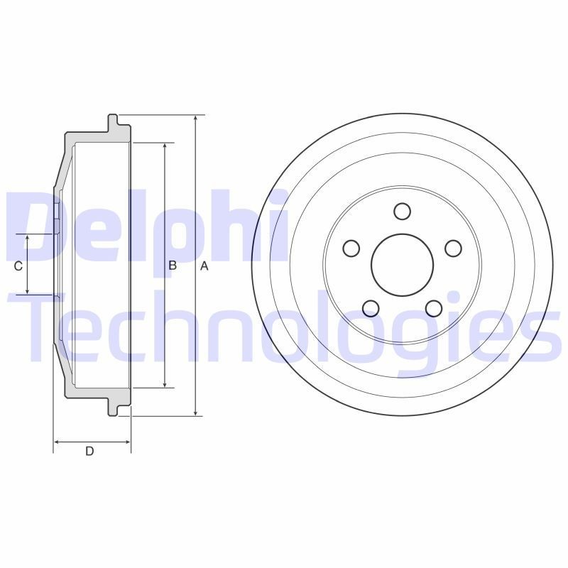 DELPHI Bremsetrommel BF640 DELPHI BF640 Bremsetrommel LeBaron III Cabrio originale pris