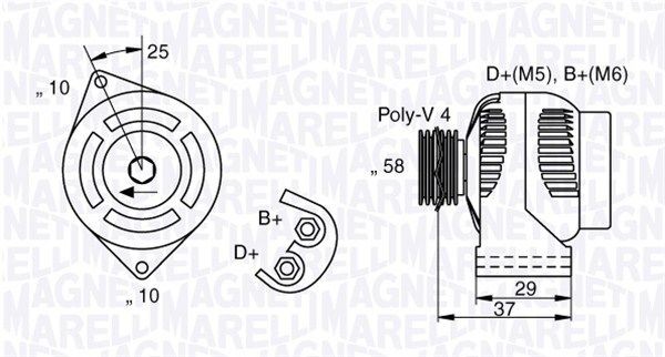 MAGNETI MARELLI Alternator 063341658010 MAGNETI MARELLI 063341658010 Alternator
