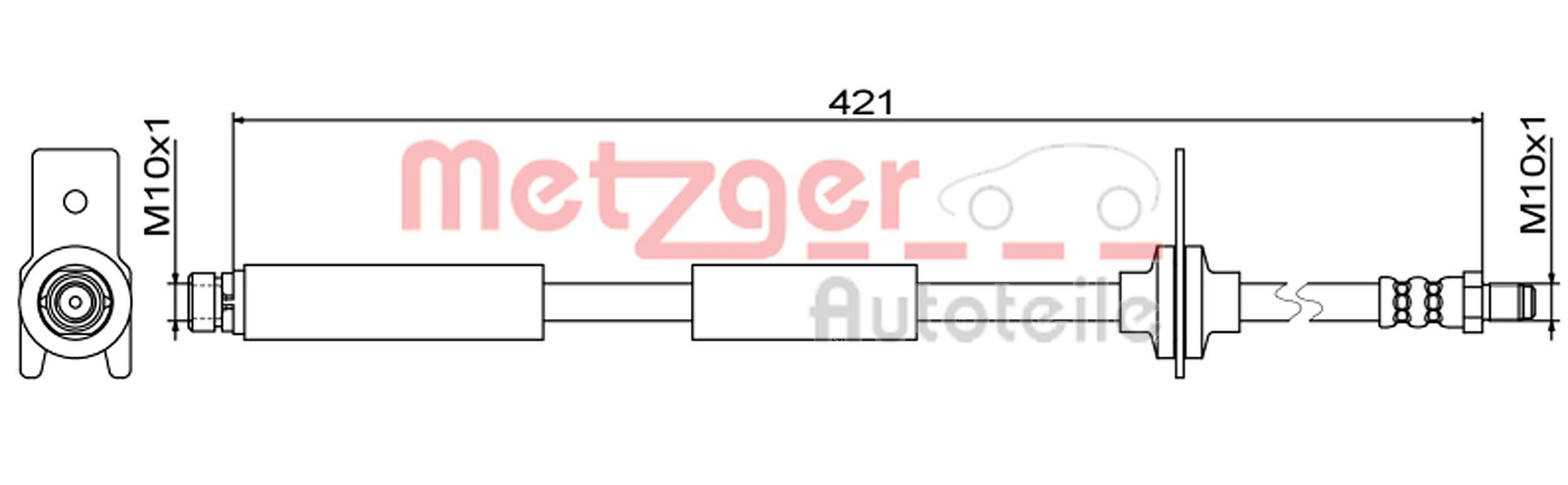 METZGER Bremseslange 4111814 Bremseslange METZGER MAVERICK 4111814 billige
