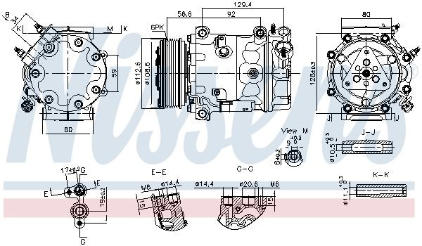 NISSENS Compressore aria condizionata 890780 NISSENS 890780 Compressore clima Arena Bus (A97) prezzo