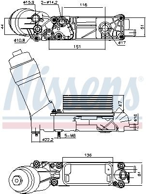 NISSENS Õliradiaator, mootoriõli 91335 Õlijahuti NISSENS Jeep RENEGADE 91335