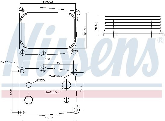 NISSENS Oljekjøler, motorolje 91377 Oljekjøler Honda EM2 91377 NISSENS