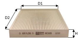 CLEAN FILTER Kupefilter NC2428 Kupefilter CLEAN FILTER Kia CERATO NC2428