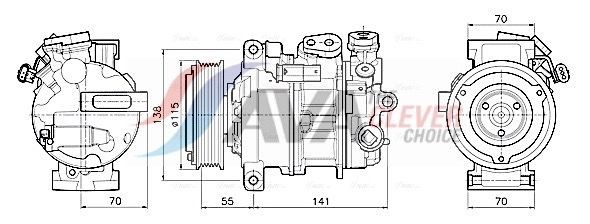 AVA COOLING SYSTEMS AC-kompressor MSAK786 MSAK786 AVA COOLING SYSTEMS kompressor MERCEDES-BENZ GLC