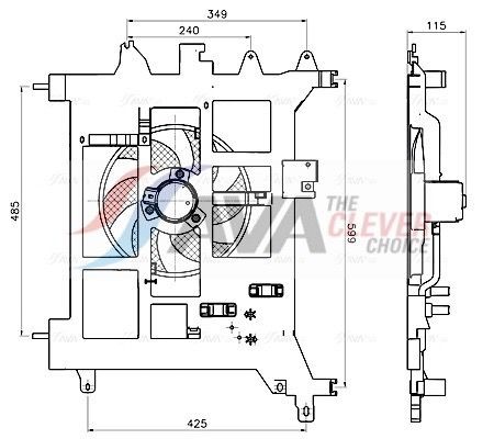 AVA COOLING SYSTEMS Motoventilateur RT7687 Renault MASTER Ventilateur radiateur AVA COOLING SYSTEMS RT7687