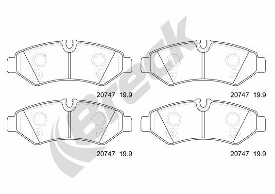 BRECK Kit pastiglie freni 20747 00 703 00 20747 00 703 00 costo Pastiglie dei freni BRECK MERCEDES-BENZ CITAN