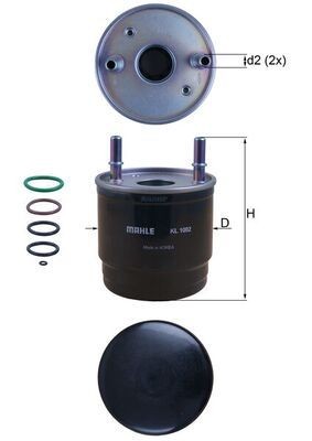 MAHLE Fuel filter KL 1002D price Kia TD Fuel filter KL 1002D MAHLE