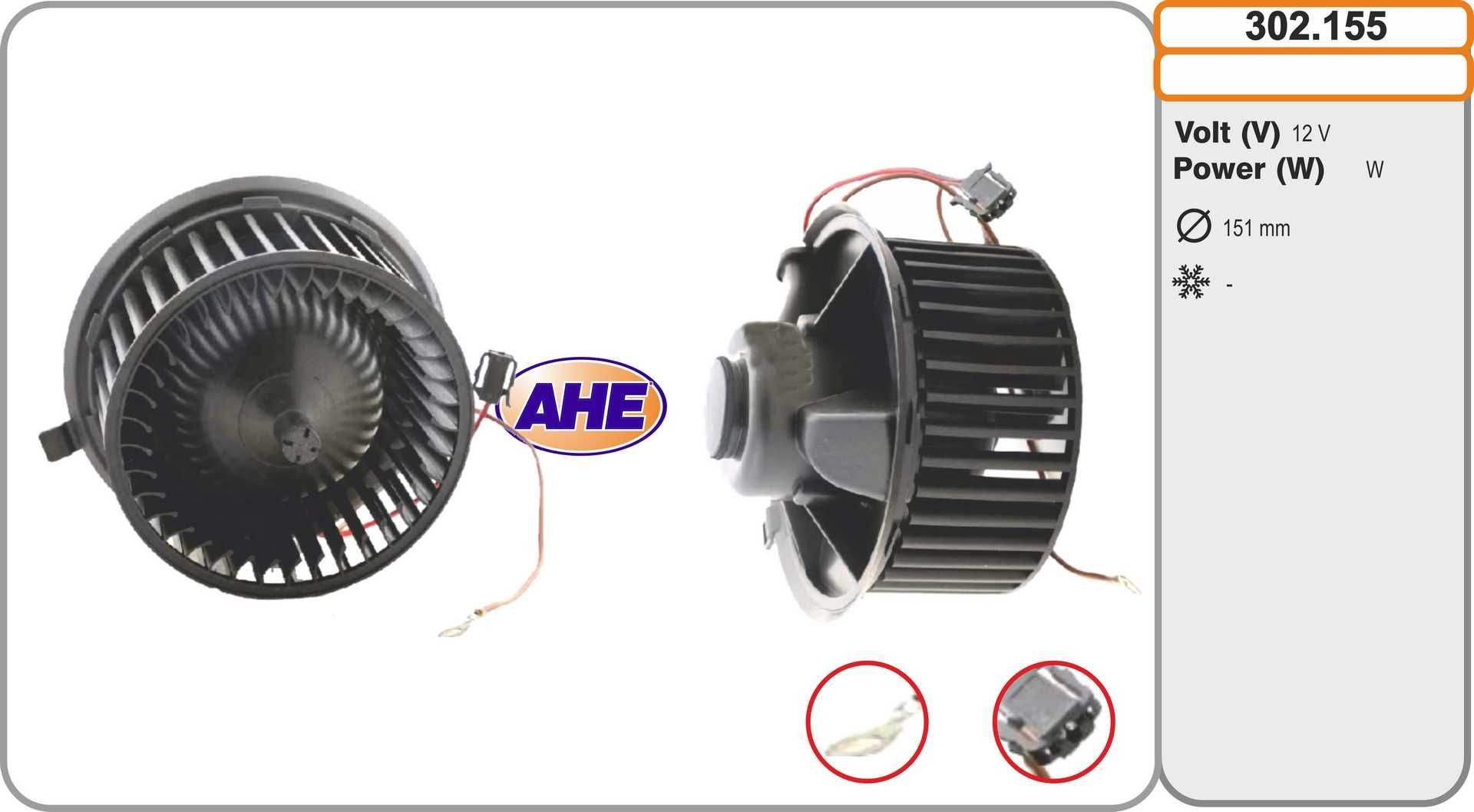 AHE Pulseur d'air habitacle 302.155 Volkswagen PASSAT Ventilateur habitacle AHE 302.155