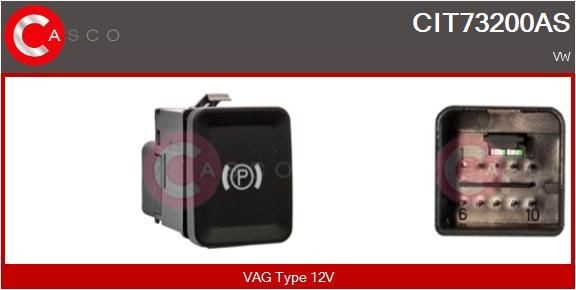 CASCO Schakelaar, handrembediening CIT73200AS CIT73200AS Schakelaar, handremwaarschuwingslicht Volkswagen PASSAT CASCO