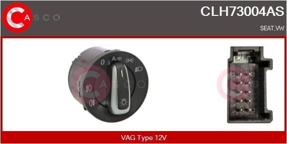 CASCO Brytare till huvudstrålkastare CLH73004AS CLH73004AS CASCO ljusomkopplare VW PASSAT