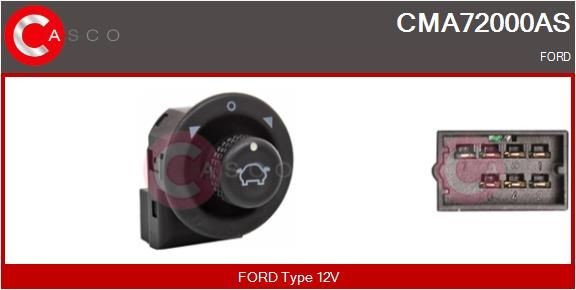 CASCO Strömställare, spegelinställning CMA72000AS CMA72000AS CASCO spegeljustering Volkswagen PASSAT