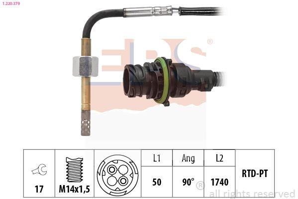 EPS Pakokaasun lämpötila-anturi 1.220.379 1.220.379 EPS Tunnistin pakokaasulämpötila HYUNDAI SONATA