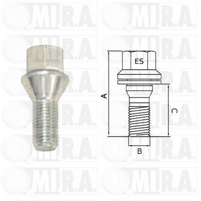 MI.R.A. Hjulbolt 29/1681 Hjulbolter MI.R.A. Fiat 500 29/1681