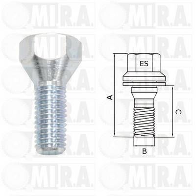 MI.R.A. Hjulbolt 29/1696 29/1696 Hjulbolter FIAT 500 MI.R.A.
