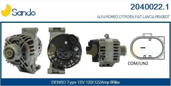 SANDO Alternator 2040022.1 2040022.1 SANDO alternator CITROЁN BX