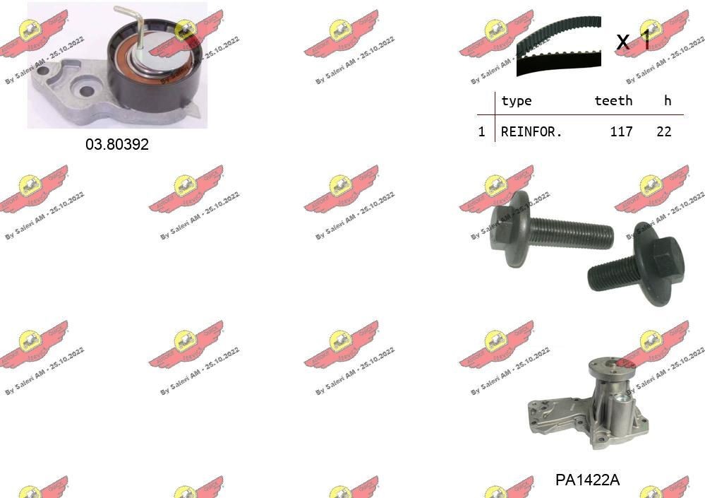 AUTOKIT Wasserpumpe + Zahnriemensatz 04.5058PA2 Zahnriemen mit Wasserpumpe AUTOKIT FUSION 04.5058PA2 günstig