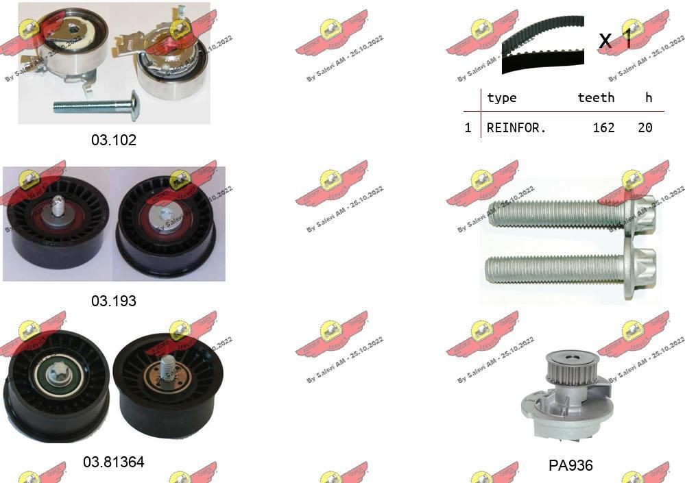 AUTOKIT Registerreimsett med vannpumpe 04.5296PA3 04.5296PA3 Vannpumpe + registerreimsett OPEL CORSA AUTOKIT