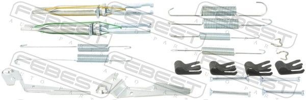 FEBEST Tilbehørsett, håndbremsesko 0104-GUN125R-KIT 0104-GUN125R-KIT FEBEST Tilbehørsett bremsesko Kia billige