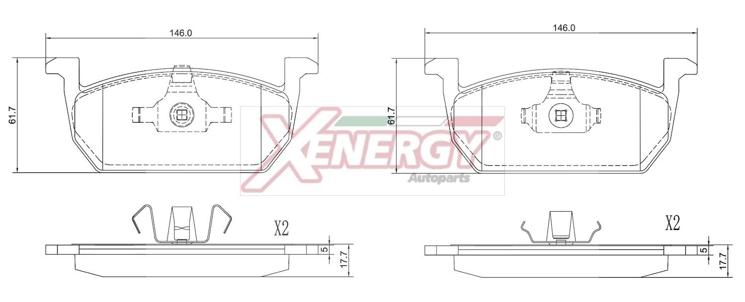 AP XENERGY Plaquettes de frein X41416 X41416 Plaquettes de frein SEAT IBIZA AP XENERGY