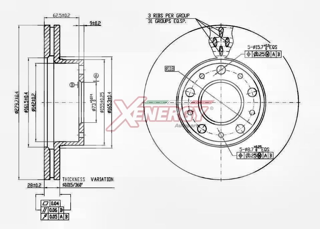 AP XENERGY Bremseskive X602924 Sports bremseskiver AP XENERGY CITROËN X602924