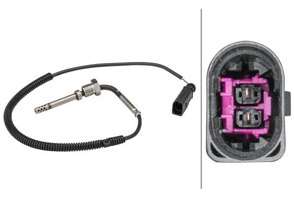 HELLA Devējs, Izplūdes gāzu temperatūra 6PT 358 181-501 Izplūdes gāzu temperatūra devējs HELLA Nissan KUBISTAR 6PT 358 181-501