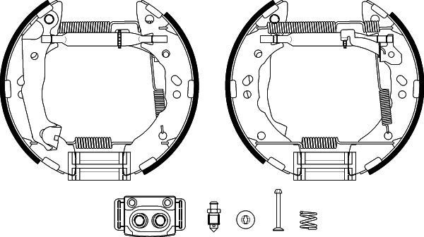 Σετ σιαγόνων φρένων HELLA 8DB 355 038-171 HELLA 8DB 355 038-171 Σιαγώνες HYUNDAI ATOS 2012