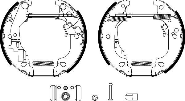 HELLA Bromsbacksats 8DB 355 038-181 8DB 355 038-181 HELLA bromsbackar Fiat STRADA