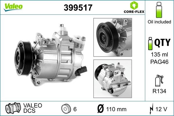 VALEO Air conditioning compressor 399517 VALEO 399517 genuine Skoda Kodiaq NS air conditioner compressor price