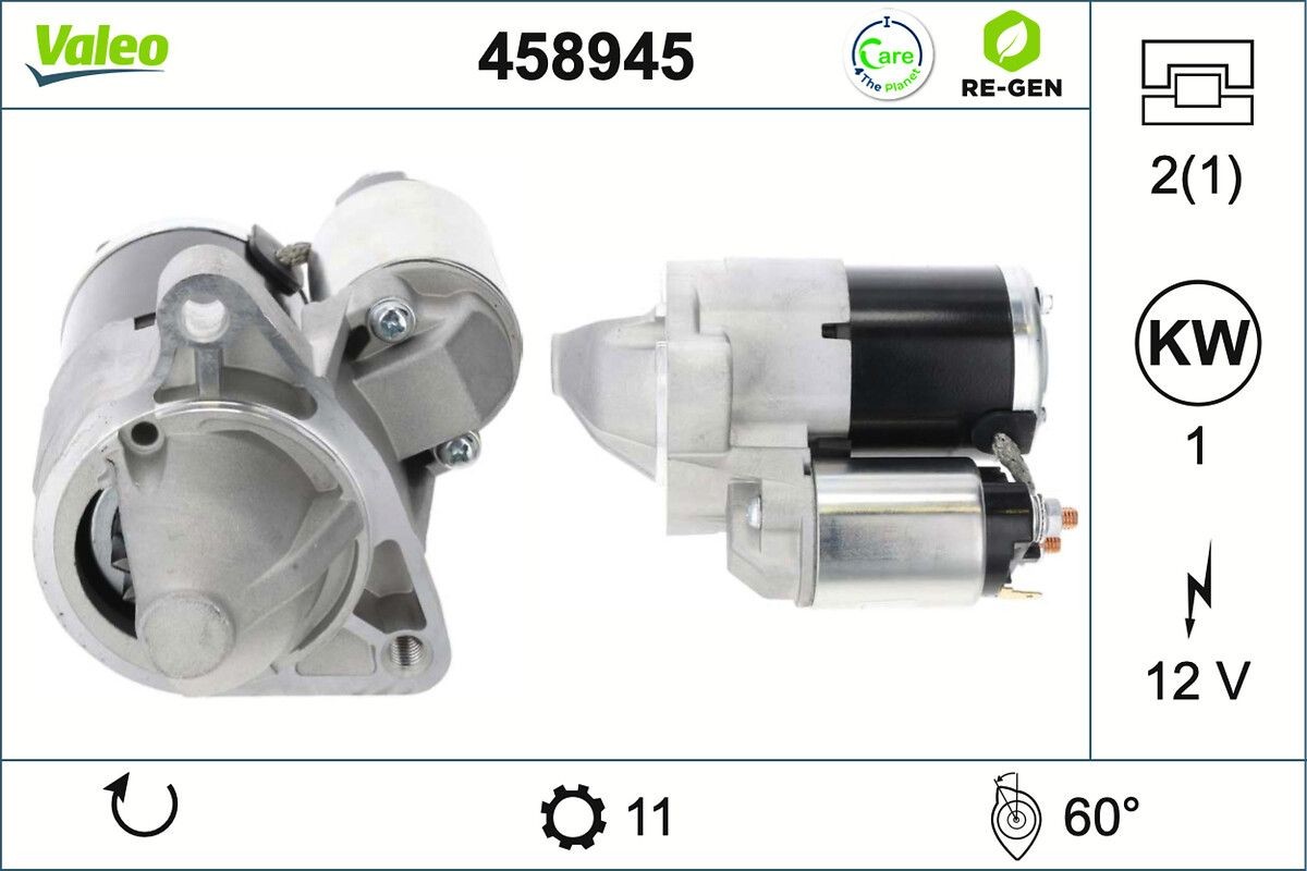 VALEO Starter 458945 VALEO 458945 Startmotor Mazda 6 Sedan billige
