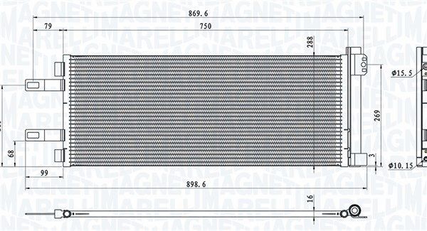 MAGNETI MARELLI Kondensaator, kliimaseade 350203623000 350203623000 Kliimaradiaator MAGNETI MARELLI FIAT RITMO