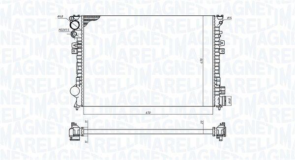 MAGNETI MARELLI Radiateur 350213102700 MAGNETI MARELLI 350213102700 Radiateur, koelvloeistof Jumpy I Van prijs