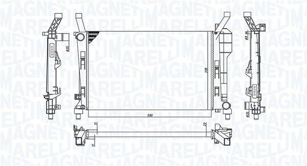 MAGNETI MARELLI Radiaator, mootorijahutus 350213126200 Mootori radiaator MAGNETI MARELLI Mercedes-Benz CLC 350213126200
